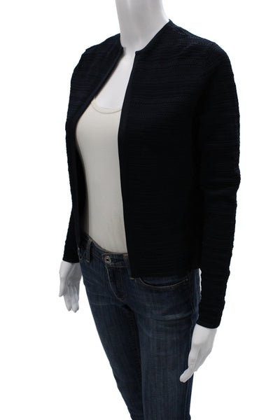 Ralph Lauren Black Label Women Black Striped Cardigan Round Neck Size M