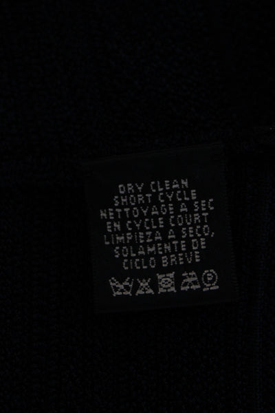 Ralph Lauren Black Label Women Black Striped Cardigan Round Neck Size M