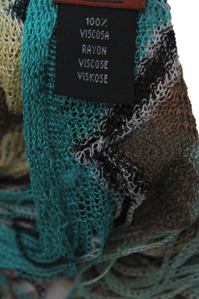Missoni Women's Fringe Edge Multicolor Striped Scarf Size 74"X 15"