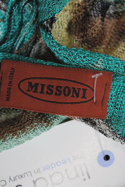 Missoni Women's Fringe Edge Multicolor Striped Scarf Size 74"X 15"