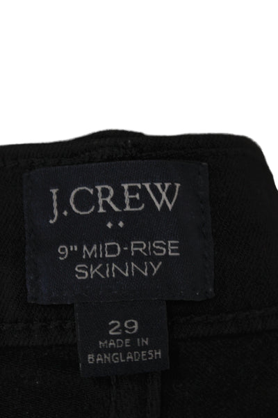 J Crew Women Black Skinny Jeans Mid Rise 24 Inseam Size 29