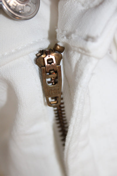 J Crew Womens Cropped White Mid-Rise Jeans Button Size 30