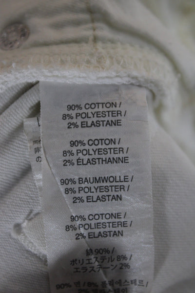 J Crew Womens Cropped White Mid-Rise Jeans Button Size 30