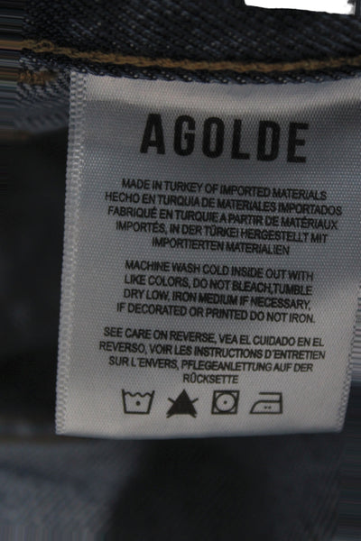 Agolde Women Straight Blue Mid Rise Jeans Size 27