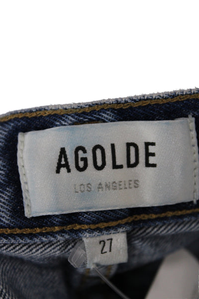 Agolde Women Straight Blue Mid Rise Jeans Size 27
