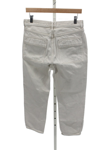 Agolde Women Cargo Pants Beige Organic Cotton Button Closure Size 27