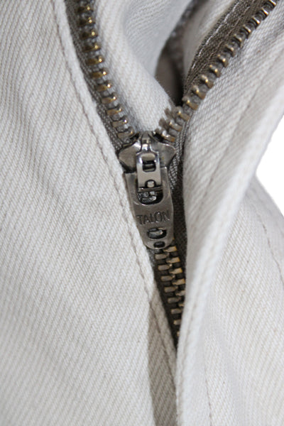 Agolde Women Cargo Pants Beige Organic Cotton Button Closure Size 27