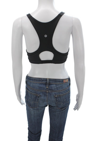 Lululemon Womens Spandex Racer Back Sports Bra Black Size XS