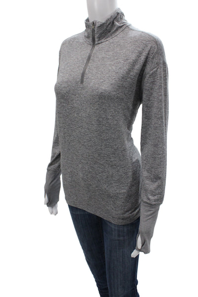 Nike Women Pullover Mock Neck Long Sleeve Gray Athleisure Top Size M