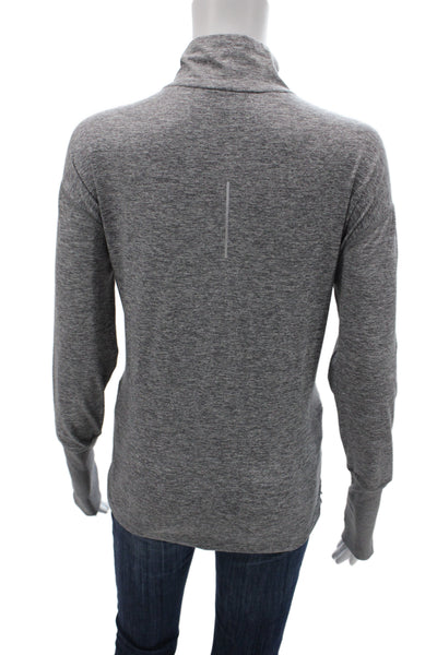 Nike Women Pullover Mock Neck Long Sleeve Gray Athleisure Top Size M