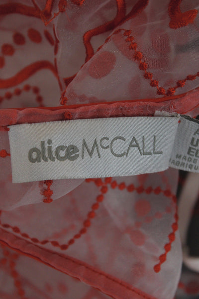 Alice McCall Womens Red Checked Playsuit Short Sleeve Zip Size 0