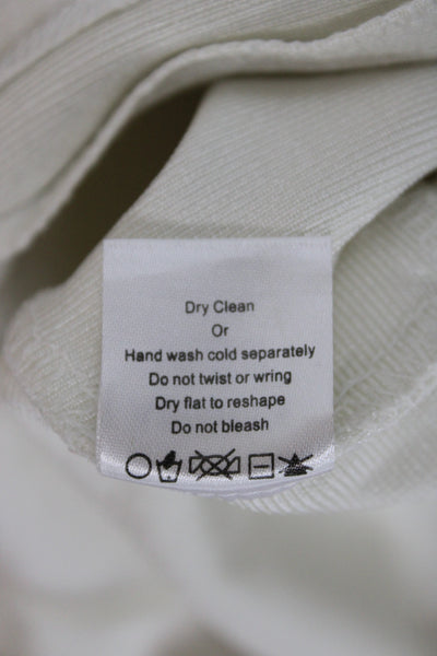 About Us Womens Bodycon Dress White Sleeveless V-Neck Zip Short Size 2XS