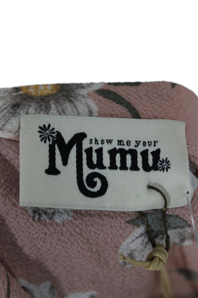 Show Me Your Mumu Women Mini Floral Skort Pink Tie Waist Size XS
