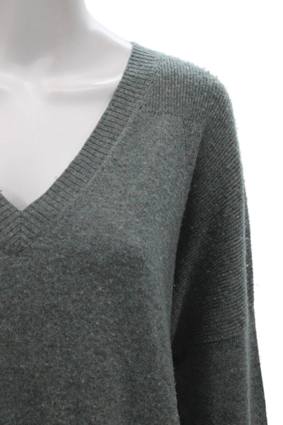 Repeat Womens Gray V-Neck Pullover Sweater 80% Wool Long Sleeve Size S