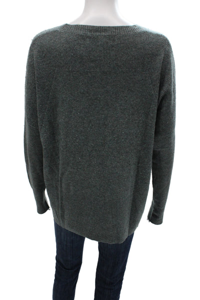 Repeat Womens Gray V-Neck Pullover Sweater 80% Wool Long Sleeve Size S