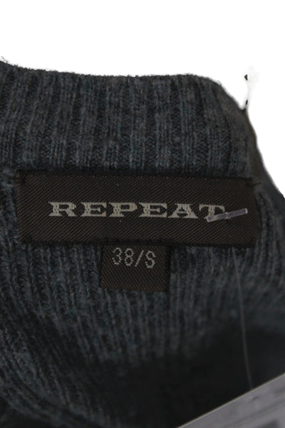 Repeat Womens Gray V-Neck Pullover Sweater 80% Wool Long Sleeve Size S
