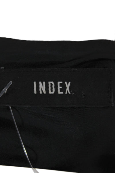 Index Women Basic Black Blouse 3/4 Sleeve Round Neck Zip Size XL