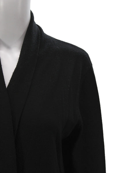 Repeat Women Cardigan Black V-Neck Merino Wool Long Sleeve Size S