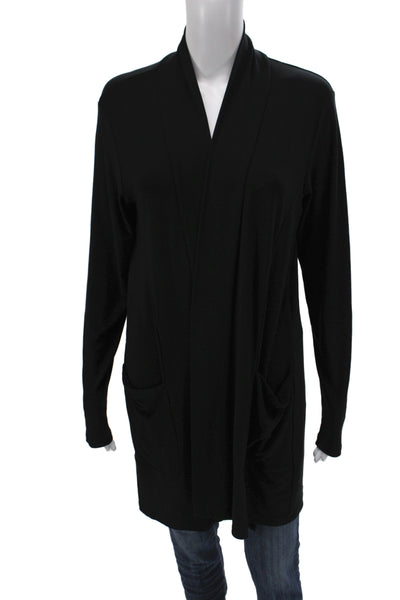 Sympli Womens Black V-Neck Long Sleeve Cardigan Casual Size 8