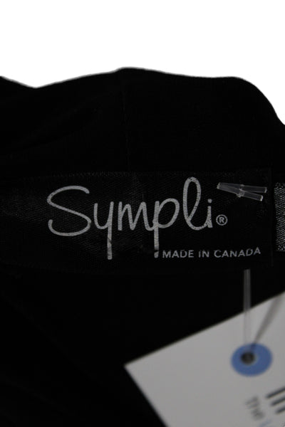Sympli Womens Black V-Neck Long Sleeve Cardigan Casual Size 8