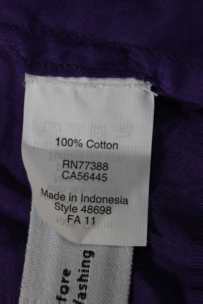 J Crew Womens Pleated Purple Cotton Knee Length Skirt Size 10