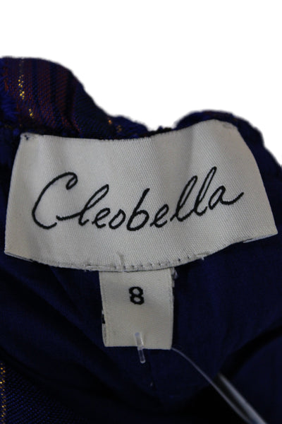 Cleobella Womens Halter Striped Viscose Jumpsuit Sleeveless Blue Size 8