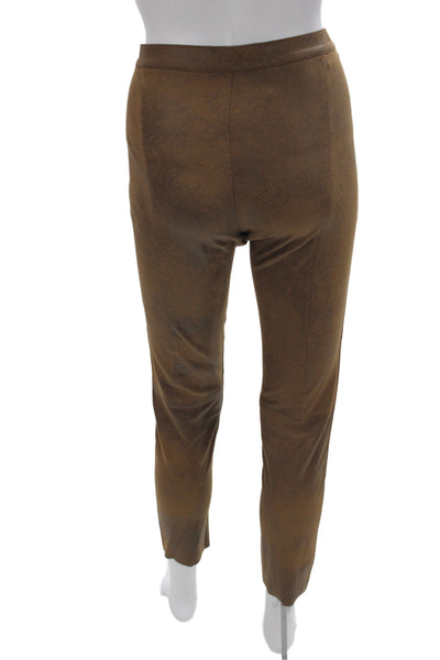 Zara Woman Womens Ankle Pants Brown Polyester Button Casual Size L