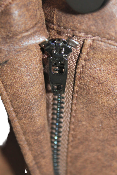 Zara Woman Womens Ankle Pants Brown Polyester Button Casual Size L