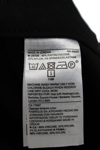 Banana Republic Womens Ankle Pants Black Button Rayon Size 6