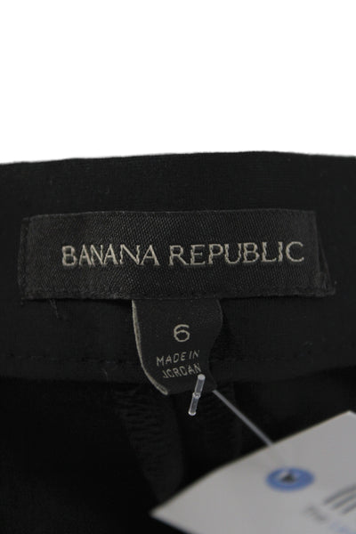 Banana Republic Womens Ankle Pants Black Button Rayon Size 6