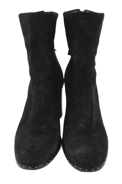 Rag & Bone Womens Studded Trimmed Block Heels Ankle Boots Black Size EUR 36.5