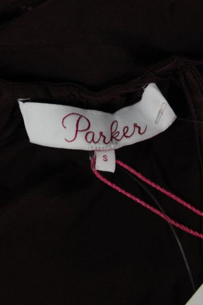 Parker Women Silk Halter Camisole Blouse Sleeveless Tie Purple Size S