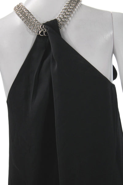 Ramy Brook Women Tunic Halter Sleeveless Black 100% Polyester Pullover Size S