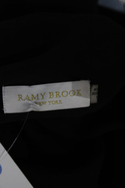 Ramy Brook Women Tunic Halter Sleeveless Black 100% Polyester Pullover Size S