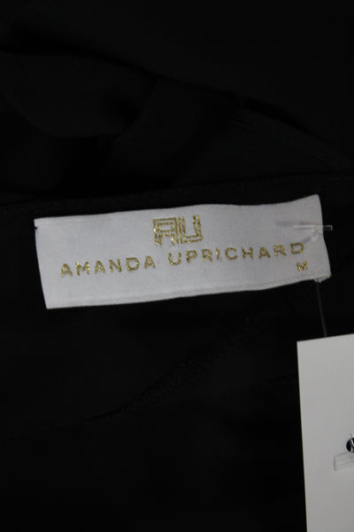 Amanda Uprichard Women Basic Sleeveless V-Neck Black Blouse Size M