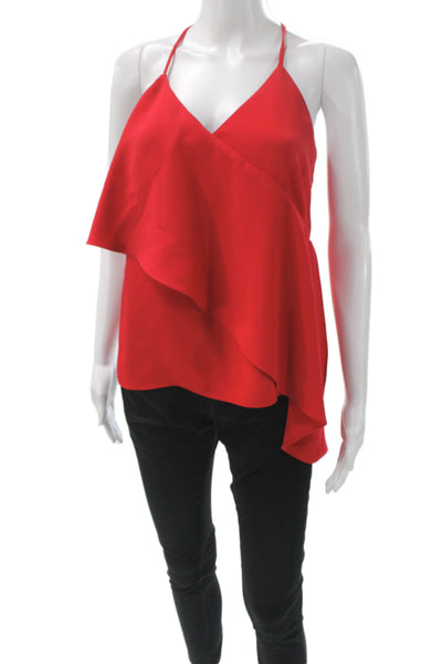 Amanda Uprichard Womens Red V-Neck Camisole Sleeveless Polyester Size PP