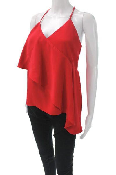 Amanda Uprichard Womens Red V-Neck Camisole Sleeveless Polyester Size PP
