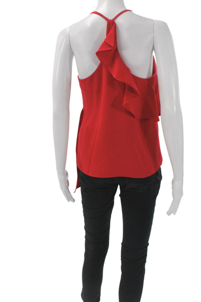 Amanda Uprichard Womens Red V-Neck Camisole Sleeveless Polyester Size PP