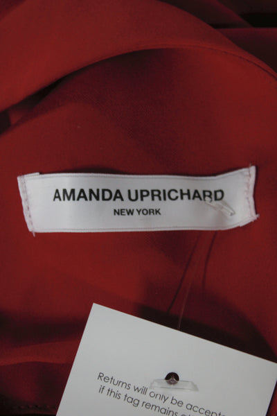 Amanda Uprichard Womens Red V-Neck Camisole Sleeveless Polyester Size PP