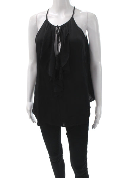 Joie Womens Silk Halter Camisole Black Tie Boho Size S