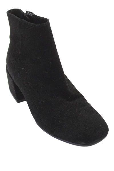 Vince Womens Suede Zipped Ostend Block Heels Ankle Boots Black Size 6.5