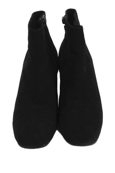 Vince Womens Suede Zipped Ostend Block Heels Ankle Boots Black Size 6.5