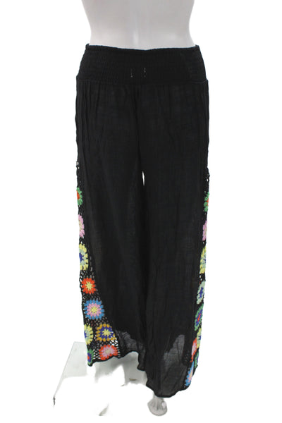 Elan Womens Harem Pants Black Pull On Boho Size M