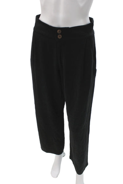 Stillwater Womens Black Cropped Rayon Button Pants Size M