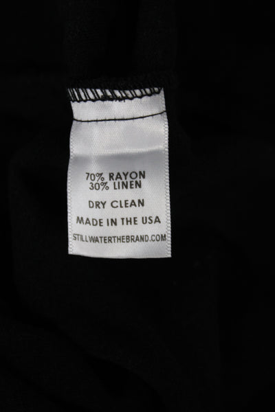 Stillwater Womens Black Cropped Rayon Button Pants Size M