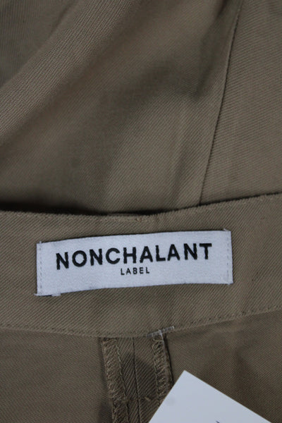 Nonchalant Label Women Dress Pants Beige Button Polyester Minimalist Size M