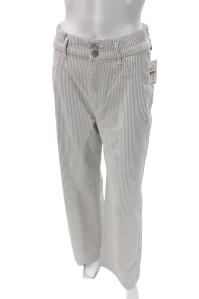 DL1961 Womens Wide-Leg Striped Gray Cotton Jeans Size 27