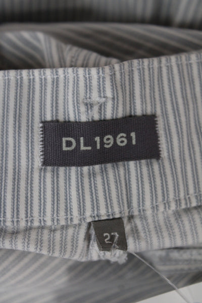 DL1961 Womens Wide-Leg Striped Gray Cotton Jeans Size 27