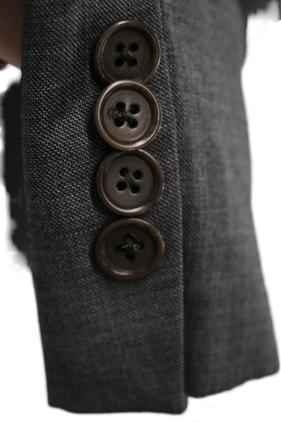 Tallia Mens 2 Piece Gray Wool Suit Jacket Solid Button Classic Size 40