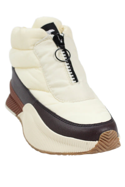 Sorel Womens Waterproof Out And About Ankle Snow Boots Ivory Brown Size 9